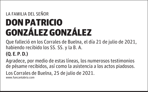 DON PATRICIO GONZÁLEZ GONZÁLEZ