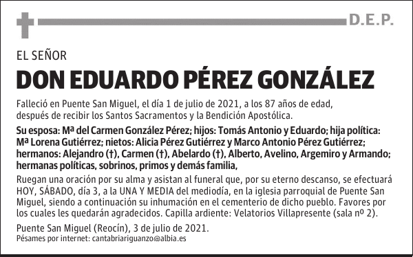 DON EDUARDO PÉREZ GONZÁLEZ