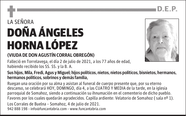 DOÑA ÁNGELES HORNA LÓPEZ