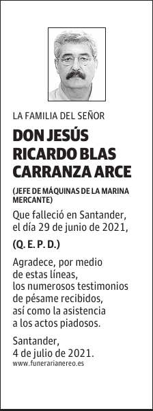 DON JESÚS RICARDO BLAS CARRANZA ARCE