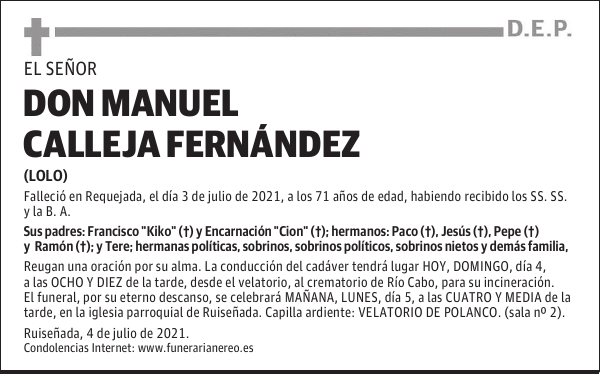 DON MANUEL CALLEJA FERNÁNDEZ