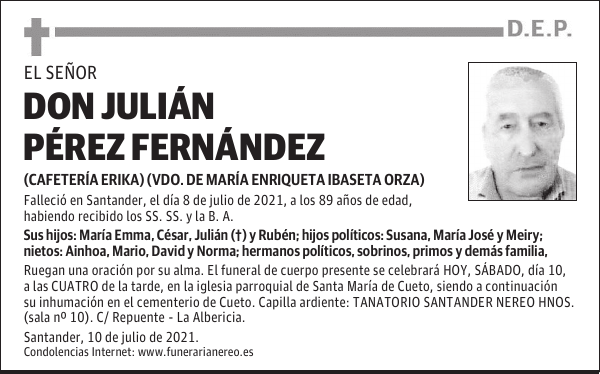 DON JULIÁN PÉREZ FERNÁNDEZ