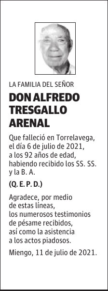 DON ALFREDO TRESGALLO ARENAL