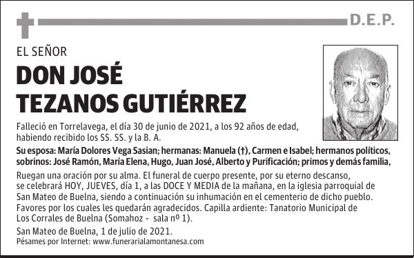 DON JOSÉ TEZANOS GUTIÉRREZ