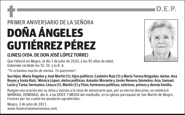 DOÑA ÁNGELES GUTIÉRREZ PÉREZ