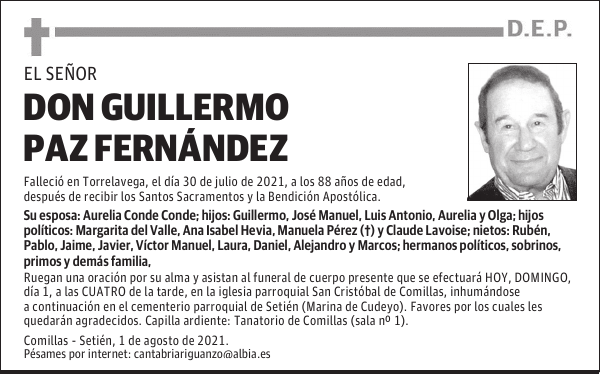 DON GUILLERMO PAZ FERNÁNDEZ