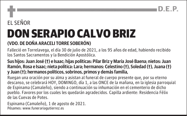 DON SERAPIO CALVO BRIZ