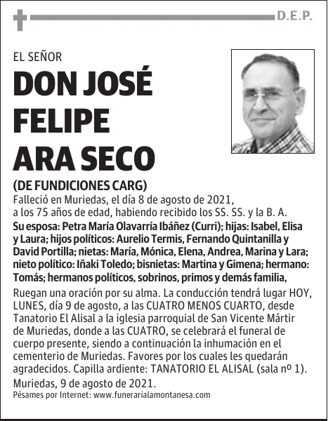 DON JOSÉ FELIPE ARA SECO