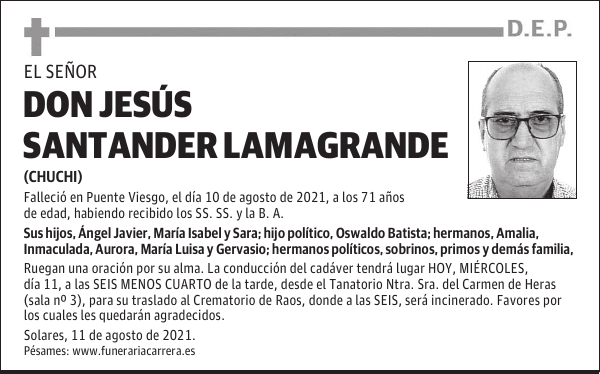 DON JESÚS SANTANDER LAMAGRANDE