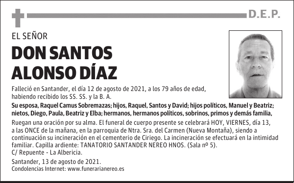 DON SANTOS ALONSO DÍAZ