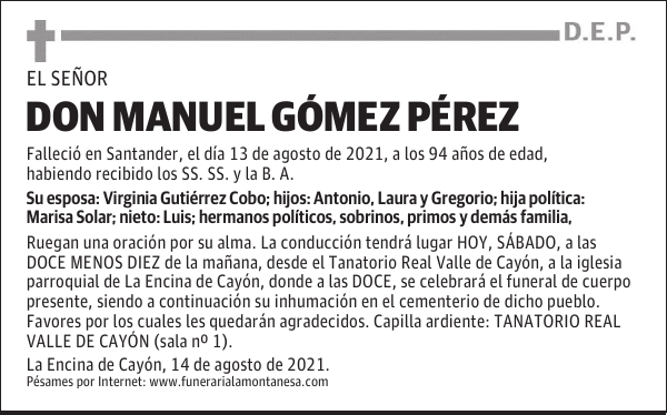 DON MANUEL GÓMEZ PÉREZ