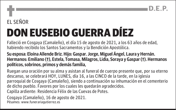 DON EUSEBIO GUERRA DÍEZ