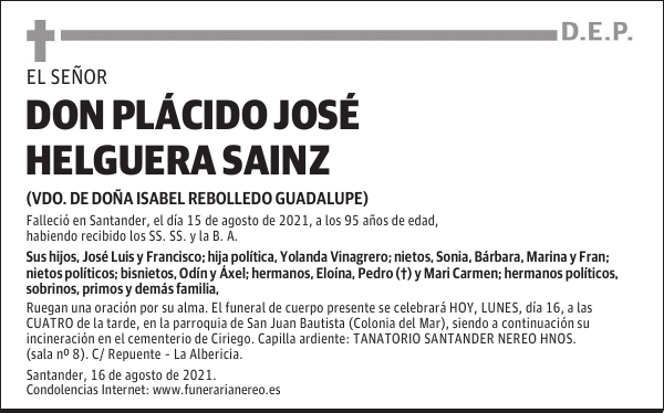 DON PLÁCIDO JOSÉ HELGUERA SAINZ
