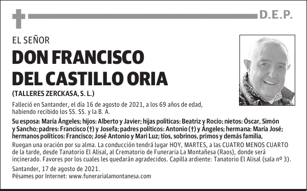 DON FRANCISCO DEL CASTILLO ORIA