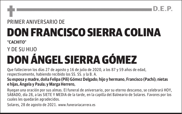 DON FRANCISCO SIERRA COLINA