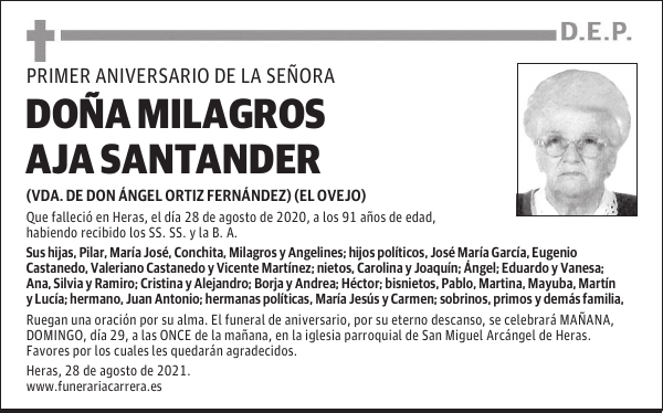 DOÑA MILAGROS AJA SANTANDER