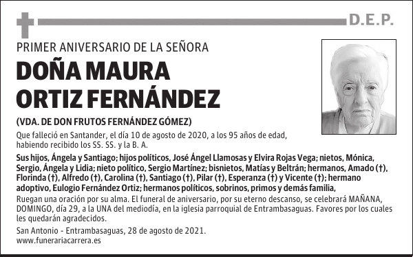 DOÑA MAURA ORTIZ FERNÁNDEZ