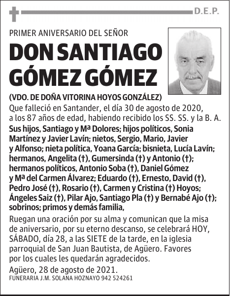 DON SANTIAGO GÓMEZ GÓMEZ