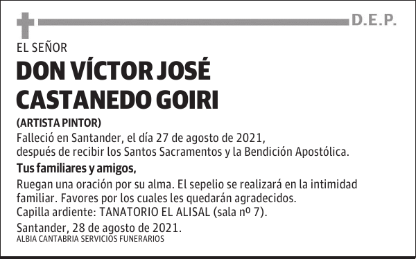 DON VÍCTOR JOSÉ CASTANEDO GOIRI