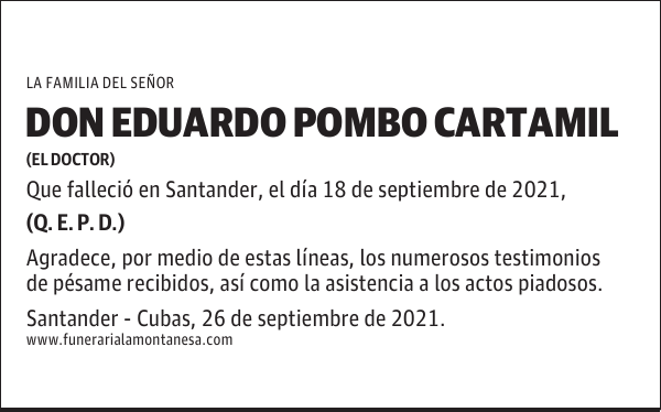 DON EDUARDO POMBO CARTAMIL