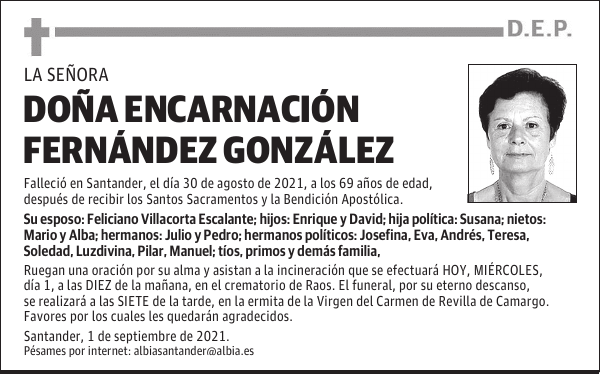 DOÑA ENCARNACIÓN FERNÁNDEZ GONZÁLEZ