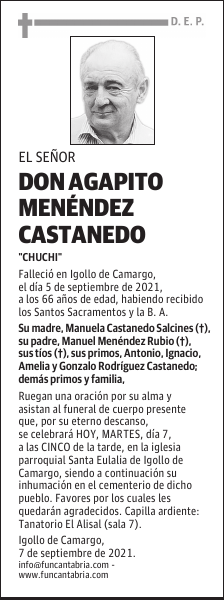 DON AGAPITO MENÉNDEZ CASTANEDO