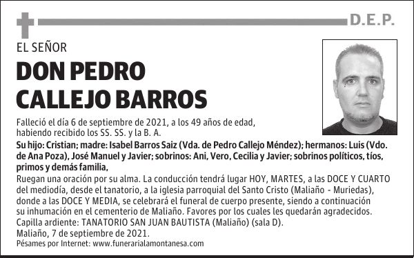 DON PEDRO CALLEJO BARROS