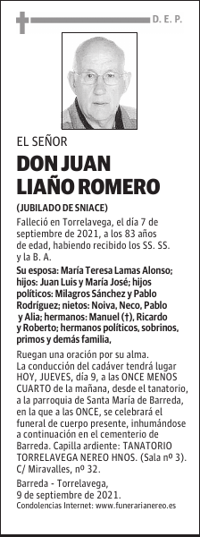 DON JUAN LIAÑO ROMERO