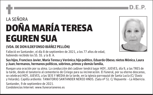 DOÑA MARÍA TERESA EGUREN SUA