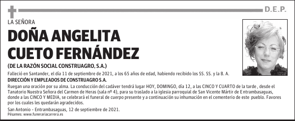 DOÑA ANGELITA CUETO FERNÁNDEZ