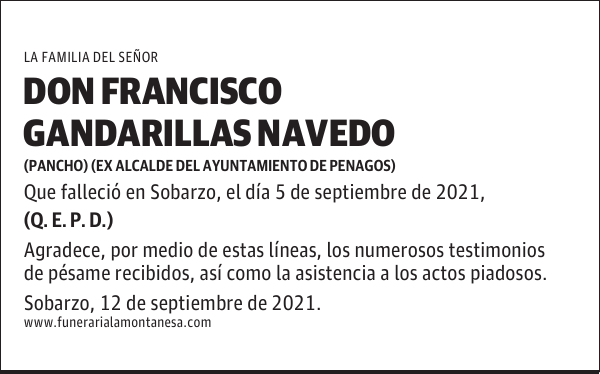 DON FRANCISCO GANDARILLAS NAVEDO