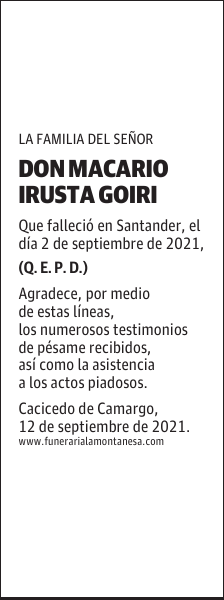 DON MACARIO IRUSTA GOIRI