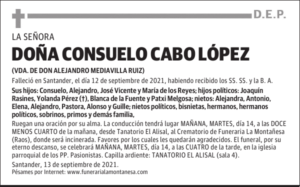 DOÑA CONSUELO CABO LÓPEZ