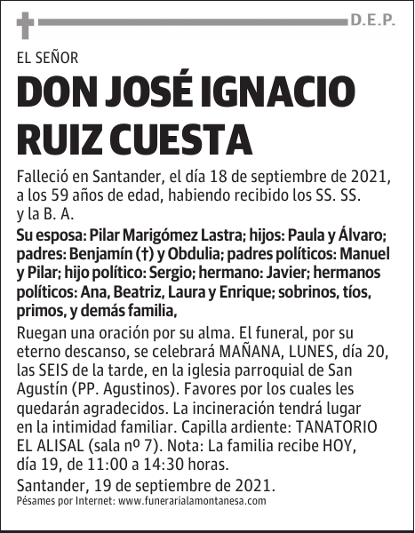 DON JOSÉ IGNACIO RUIZ CUESTA