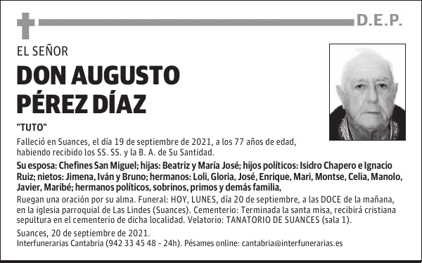 DON AUGUSTO PÉREZ DÍAZ