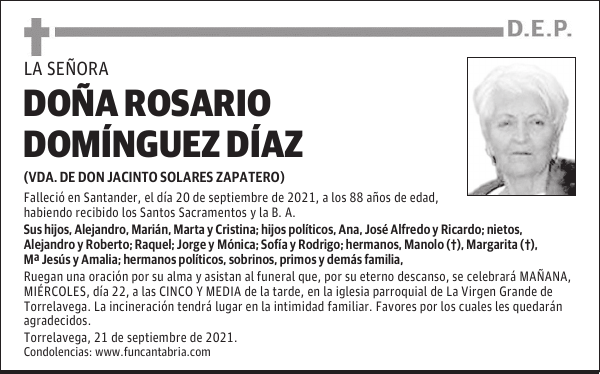 DOÑA ROSARIO DOMÍNGUEZ DÍAZ