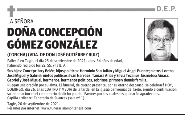 DOÑA CONCEPCIÓN GÓMEZ GONZÁLEZ