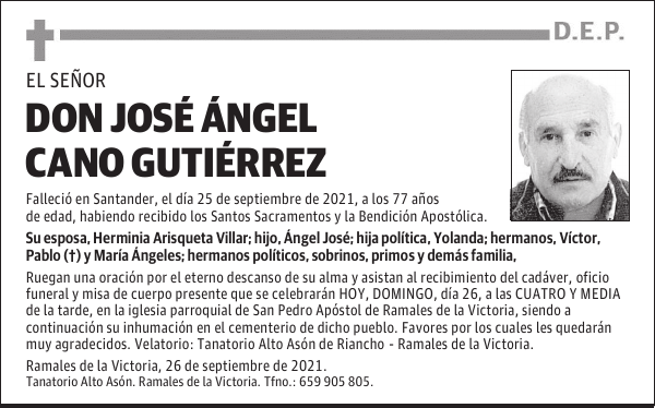 DON JOSÉ ÁNGEL CANO GUTIÉRREZ
