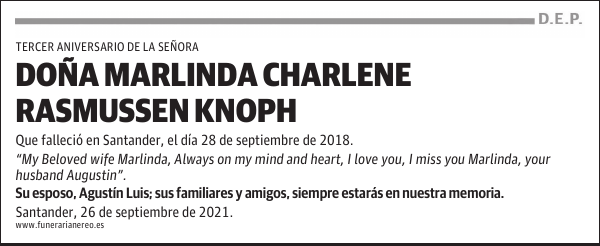 DOÑA MARLINDA CHARLENE RASMUSSEN KNOPH
