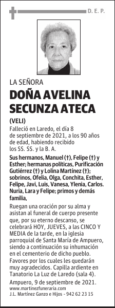 DOÑA AVELINA SECUNZA ATECA