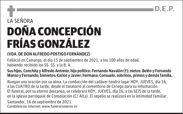 DOÑA CONCEPCIÓN FRÍAS GONZÁLEZ