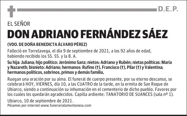 DON ADRIANO FERNÁNDEZ SÁEZ