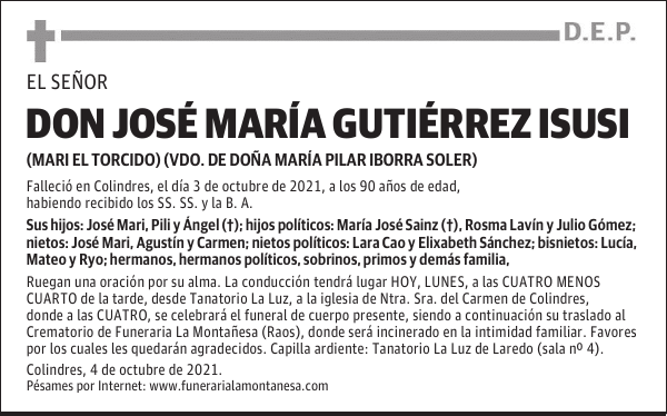 DON JOSÉ MARÍA GUTIÉRREZ ISUSI