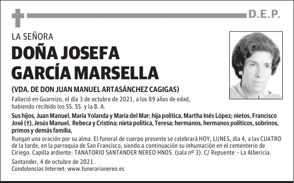 DOÑA JOSEFA GARCÍA MARSELLA