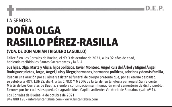 DOÑA OLGA RASILLO PÉREZ-RASILLA