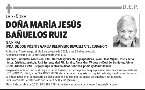 DOÑA MARÍA JESÚS BAÑUELOS RUIZ