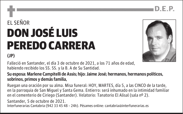 DON JOSÉ LUIS PEREDO CARRERA