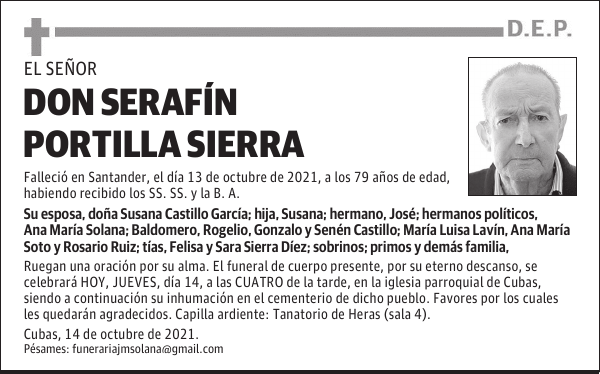 DON SERAFÍN PORTILLA SIERRA