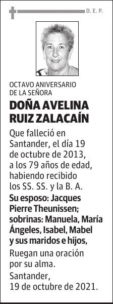 DOÑA AVELINA RUIZ ZALACAÍN