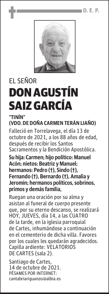 DON AGUSTÍN SAIZ GARCÍA